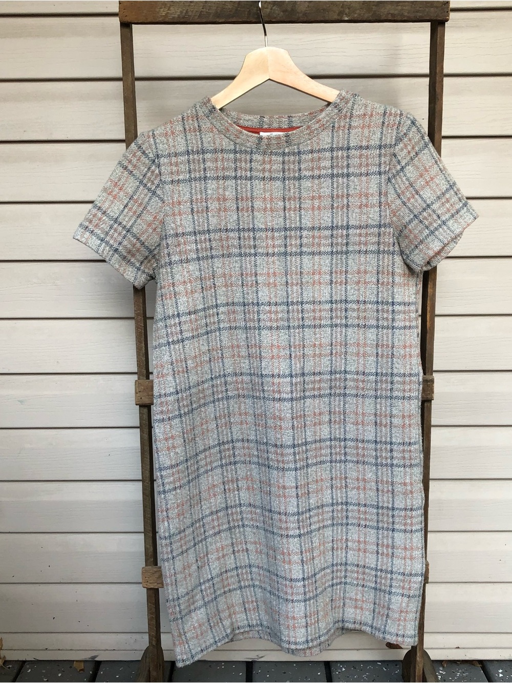 NWOT Tweed Zara 60s Style Plaid Mini Dress